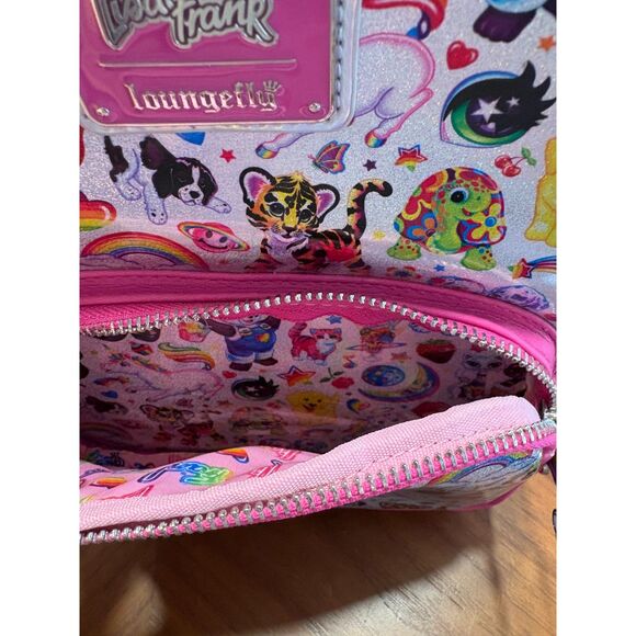 NWOT Loungefly Lisa Frank Vinyl Backpack - Picture 8 of 11